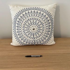 White Embroidered Pillow